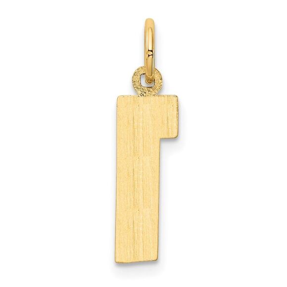 14k Yellow Gold, Athletic Collection Medium Polished Number 1 Pendant - Picture 3 of 5